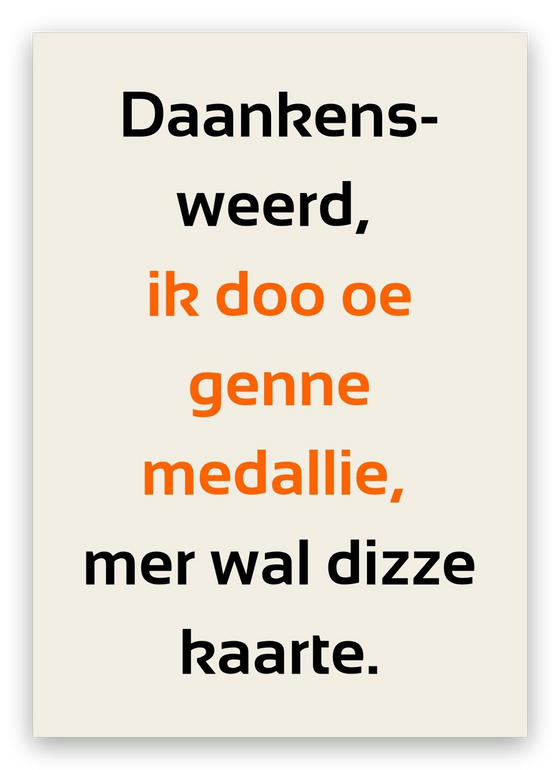Twentse bedankkaart, Genne medallie