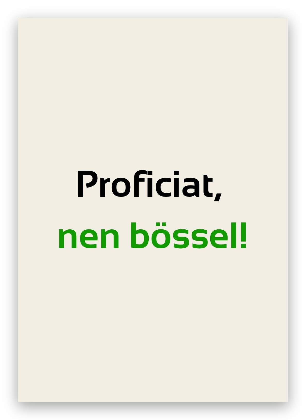 Twentse geboortekaart met de tekst: Proficiat, nen bössel!