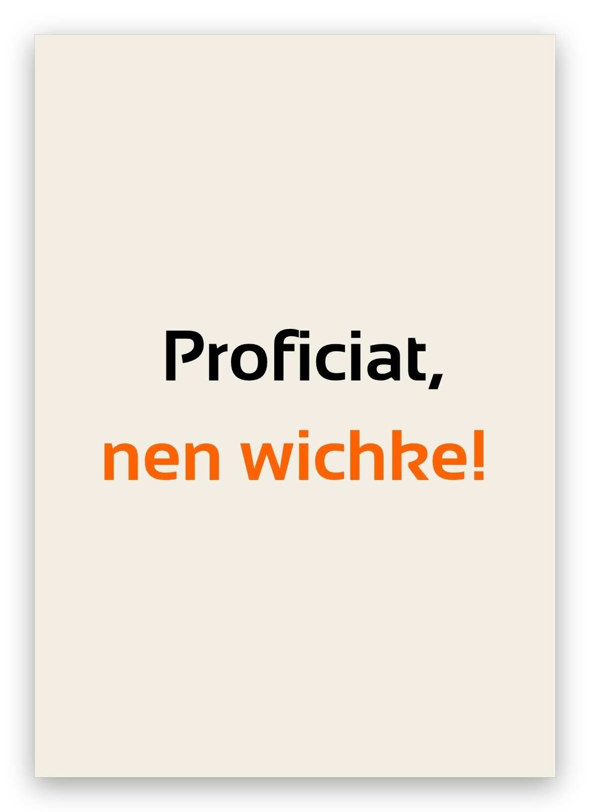 Twentse geboortekaart met de tekst: Proficiat, nen wichke!