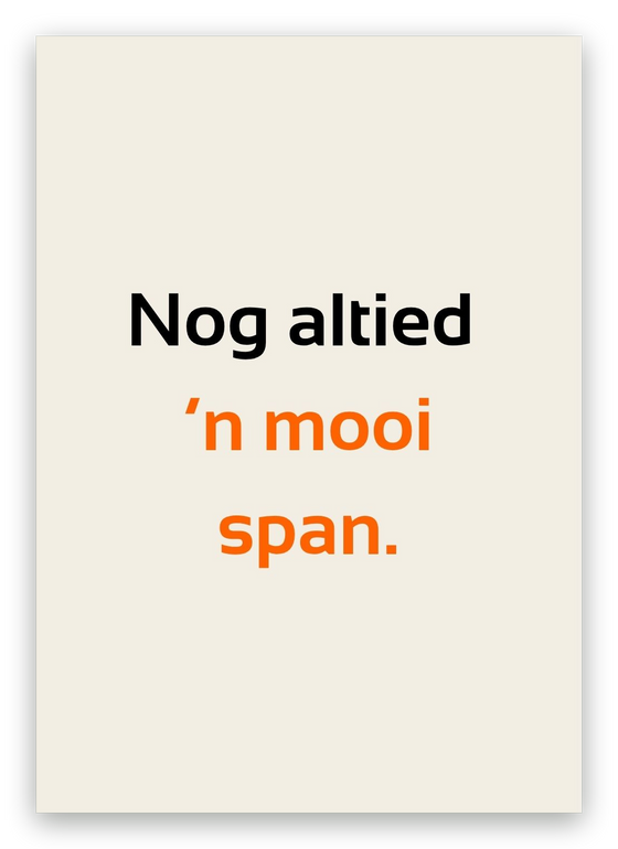 Twentse huwelijkskaart, Nog altied ’n mooi span