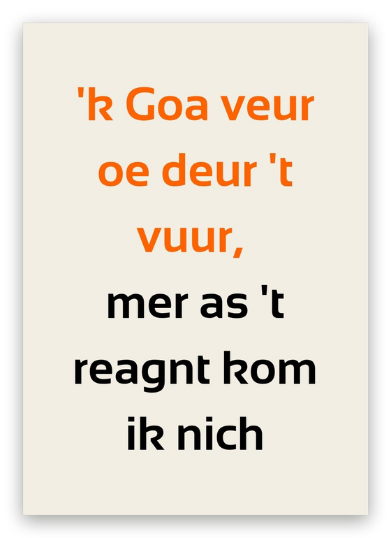 Twentse liefdeskaart, Deur ’t vuur