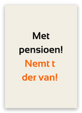 Twentse pensioenkaart met de tekst: Met pensioen! Nemt ’t der van!