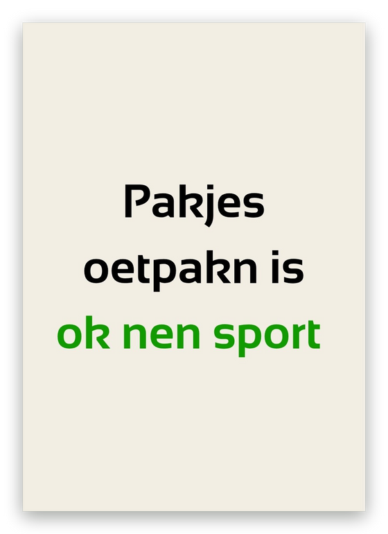 Twentse sinterklaaskaart, Pakjes oetpakn
